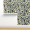 Vines Wallpaper Plants Art Deco Citrus Navy Lemons Mustard Botanical Gardens Climbing Custom Removable Wallpaper by Spoonflower Peel & Stick Wallpaper 2FT Wide